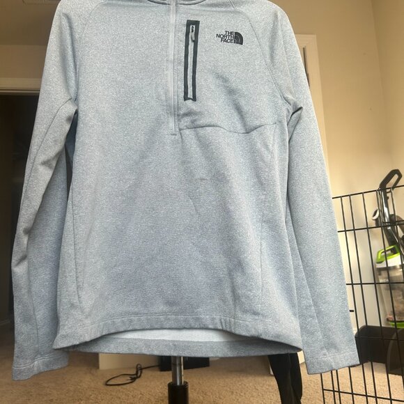 The North Face Quarter Zip Pullover Light Gray Men’s - Picture 3 of 4